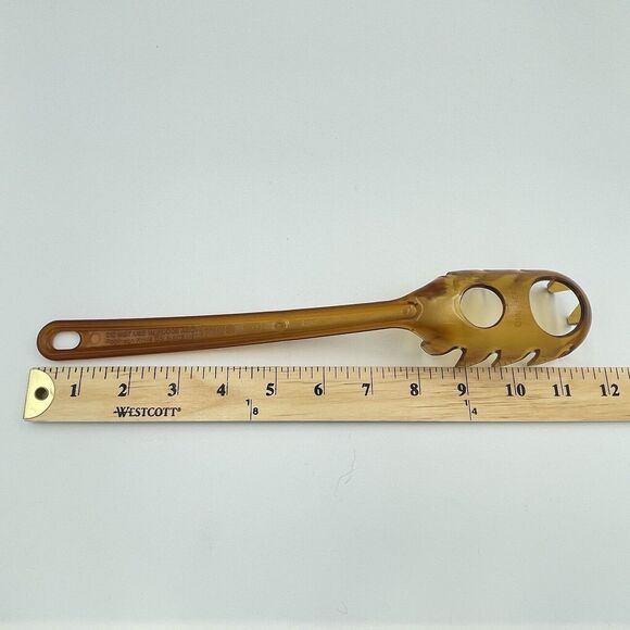 Vintage Amber Ultra Temp Pasta Server 2117 Retro Robinson Spaghetti MADE in USA - Picture 4 of 7